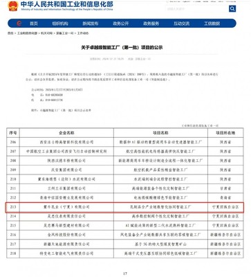 國(guó)家級(jí)認(rèn)可 蒙牛寧夏工廠入選工信部首批“卓越級(jí)智能工廠”